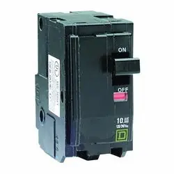 Square D QO QO250CP Circuit Breaker, Miniature, 50 A, 2-Pole, 120/240 VAC, 48 VDC, Thermal Magnetic Trip, Black