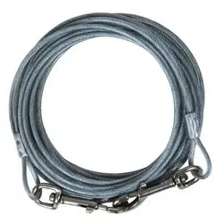 booda 3442015 Aspen Pet Tie-Out Cable, Heavy-Duty, Hook End, 15 ft L Belt/Cable, Steel, Silver