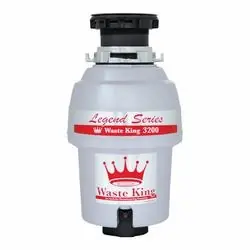 Waste King Legend L-3200 Garbage Disposer, 3/4 hp Motor, 115 V, Stainless Steel