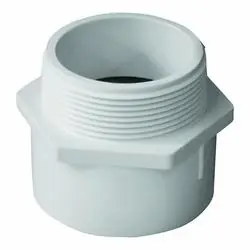 GENOVA 300 Series 30420 Pipe Adapter, 2 in Slip, 2 in MIP, White