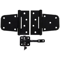 Hardware Essentials 851371 Gate Hardware Kit, Steel, Black, 1-Piece