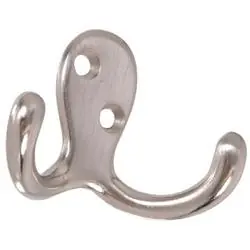 Hardware Essentials 852291 Clothes Hook, 2-Hook, Satin Nickel