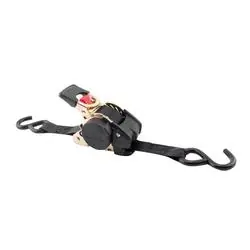 Erickson 34413 Ratchet Tie-Down Strap, 1 in W, 6 ft L, Polyester, Black, 500 lb Working Load, S-Hook End