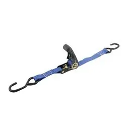 Erickson 55501 Ratchet Strap, 1 in W, 6 ft L, Blue, 400 lb Working Load, S-Hook End