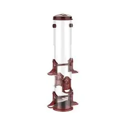 Stokes Select 38032 Finch Feeder, 18 in H, 2.5 qt, Polycarbonate, Red/Yellow, Hanging Mounting