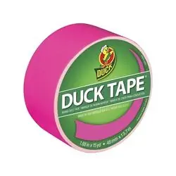 Duck 1265016 Duct Tape, 15 yd L, 1.88 in W, Vinyl Backing, Neon Pink