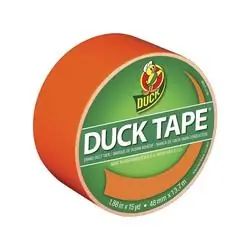 Duck 1265019 Duct Tape, 15 yd L, 1.88 in W, Vinyl Backing, Neon Orange