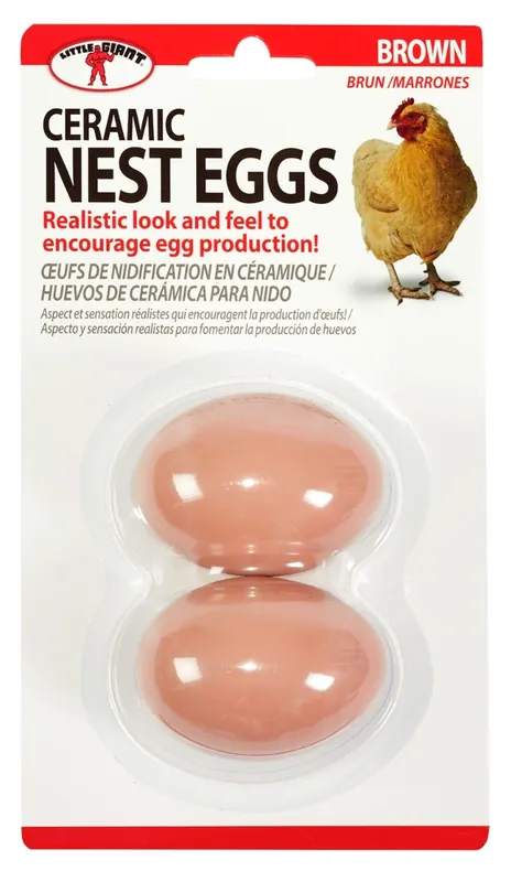 Little Giant Ceramic Nest Eggs - Brown - 2-pack
