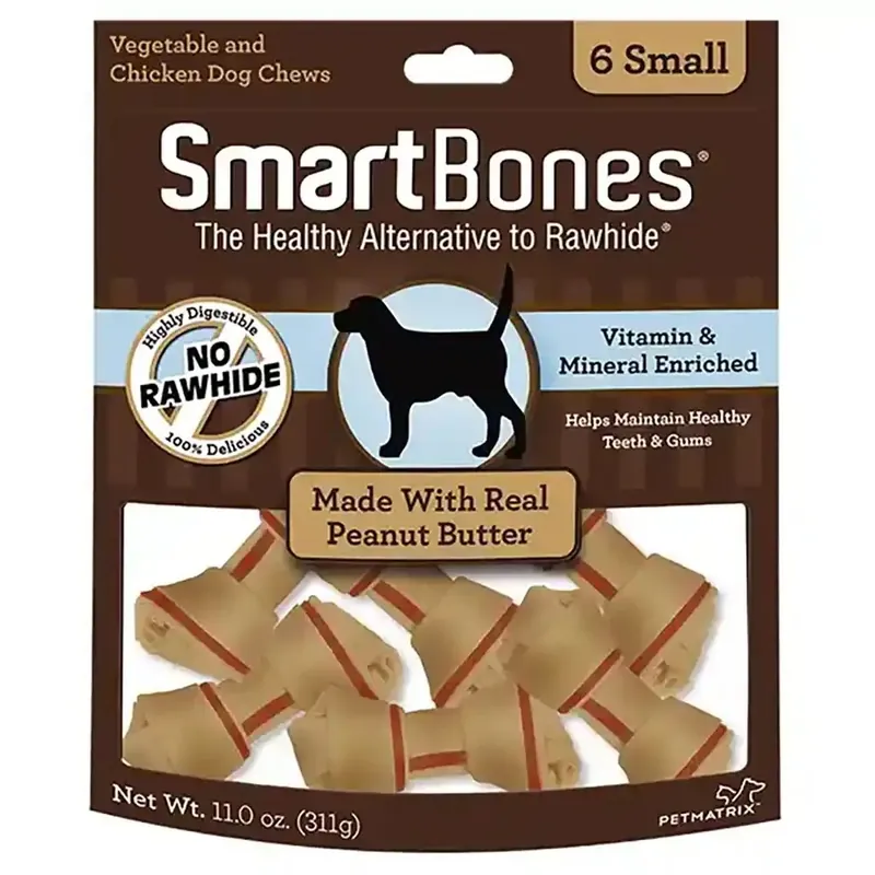 SmartBones Peanut Butter Classic Bone Chews - Small - 6pk