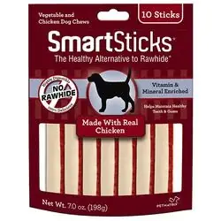 SmartBones SmartSticks SBC-00232 Dog Chew, Chicken Flavor, 10, Pack