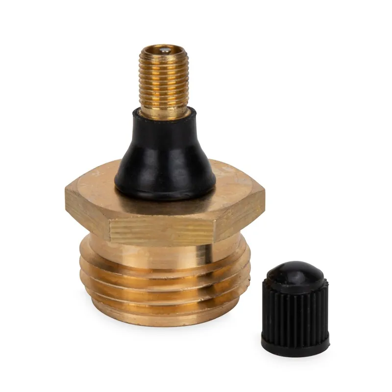 Camco Brass Blowout Plug with Schrader Valve, RV Winterization Tool 36153