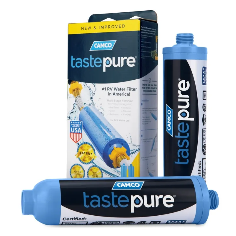 Camco Tastepure RV/Marine Inline Water Filter, 2-Pack 40045