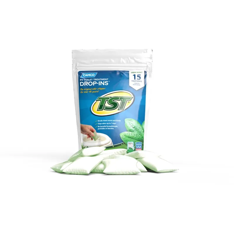 Camco TST RV Toilet Treatment Drop-INs, Fresh Scent, 15-Count 40264
