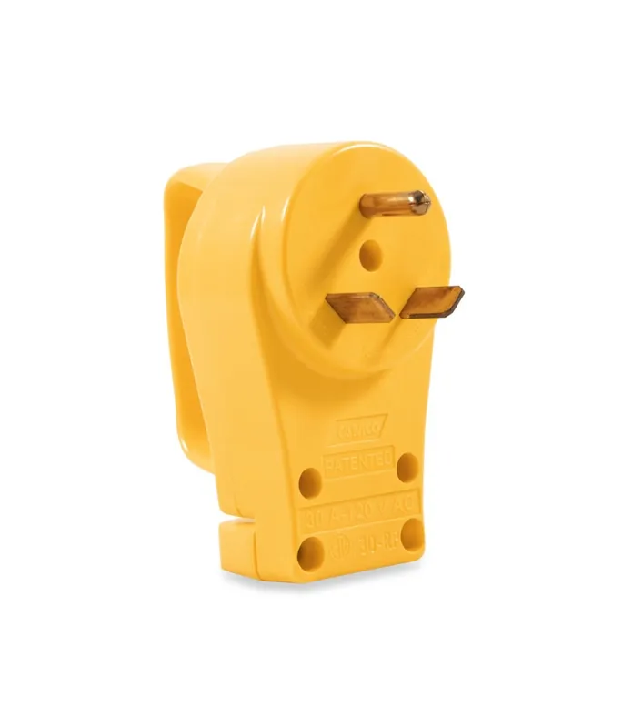 Camco 30-Amp Power Grip Replacement Male Plug with Handle, 125V / 3750W, cETLus 55245
