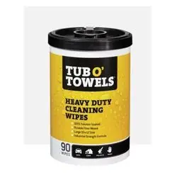 Tub O‘Towels TW90 OG Heavy-Duty Cleaning Wipes, 10 in L, 12 in W, Citrus, Polyfiber Blend, 90