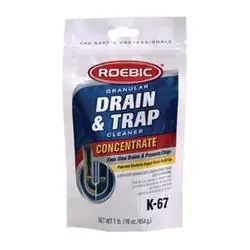 ROEBIC K-67 Drain and Trap Cleaner, 16 oz Package, Granular, Odorless, White