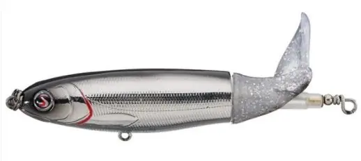 River2Sea Larry Dahlberg WPL90/44-2 Plopper Bait, Soft Bait, Whopper, 2 -Hook, Black/Chrome Bait