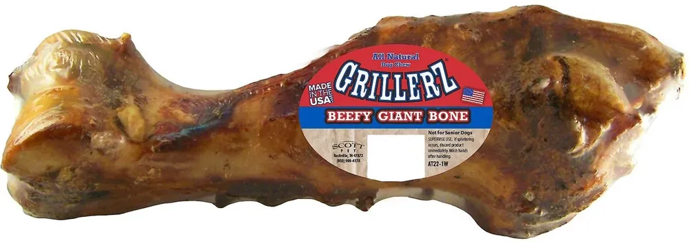 Grillerz Smoked Beefy Bones Dog Treats, Giant