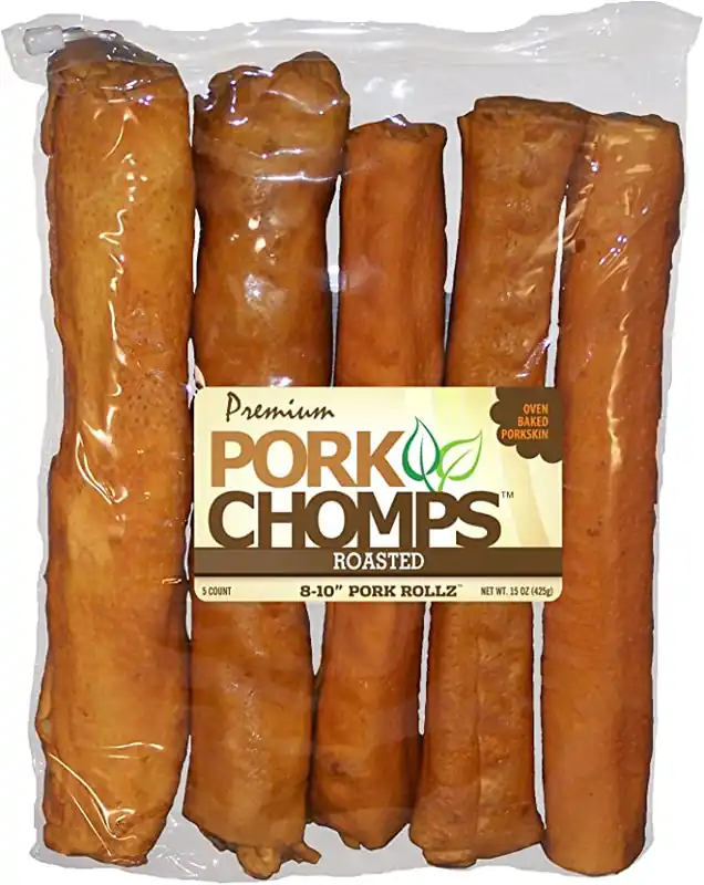 Premium Pork Chomps DT676 Knotted Dog Bone Roll, Roasted Flavor, Pork, 5, Carton