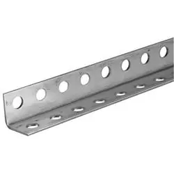 Steelworks 11137 Perforated Angle, 1-1/4 in L Leg, 4 ft L, Steel, Zinc