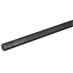 Steelworks 11611 Round Rod, 1/4 in Dia, 3 ft L, Steel, Plain