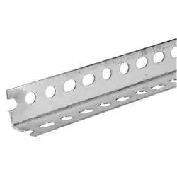 Steelworks 11112 Slot Angle, 1-1/4 in L Leg, 3 ft L, 18 Thick, Steel, Zinc-Plated