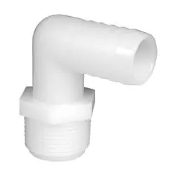 GREEN LEAF EL3458 Elbow Adapter, 90 deg Angle, 3/4 x 5/8 in, MNPT x Hose Barb, Nylon