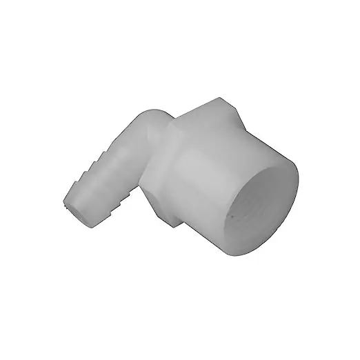 GREEN LEAF EL3434F Elbow Adapter, 90 deg Angle, 3/4 x 3/4 in, FNPT X Hose Barb, Nylon