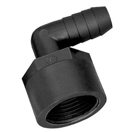 GREEN LEAF EL1212F Elbow Adapter, 90 deg Angle, 1/2 x 1/2 in, FNPT X Hose Barb, Nylon