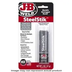 J-B WELD SteelStik 8267-S Epoxy Putty, Black, 2 oz Package