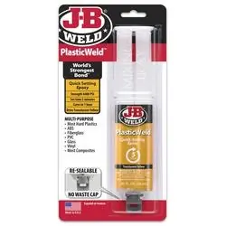 J-B WELD 50132 Epoxy Adhesive, Liquid, Ammonia, Off-White, 25 mL Package, Syringe