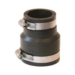 FERNCO P1056-215 Flexible Pipe Coupling, 2 x 1-1/2 in, PVC, Black, 4.3 psi Pressure