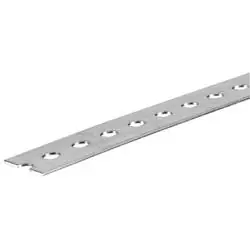 Steelworks 11139 Slotted Flat Bar, 1-3/8 in W, 3 ft L, 14 ga Thick, Steel, Zinc-Plated