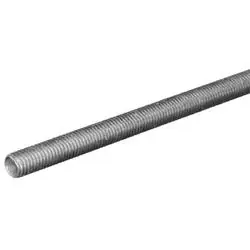 Steelworks 11025 Threaded Rod, 1/2-13 Thread, 1 ft L, 2 Grade, Steel, Zinc-Plated, Coarse Thread