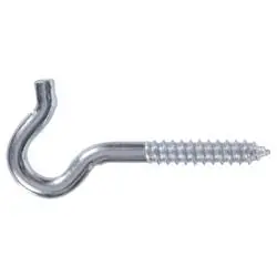 Hardware Essentials 851881 Screw Hook, 4-1/2 in L, Zinc-Plated, 1, Flagged