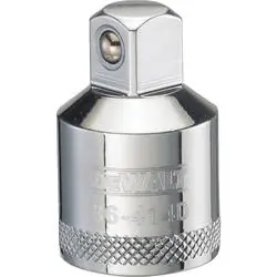 DeWALT DWMT86414OSP Reducing Adapter, 1/2 in Drive, Female Drive, 3/8 in Output Drive, Male Output Drive, Polished