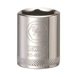 DeWALT DWMT85861OSP Hand Socket, 9/16 in Socket, 1/4 in Drive, 6 -Point, Vanadium Steel, Polished Chrome