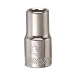 DeWALT DWMT86024OSP Hand Socket, 1/4 in Socket, 1/4 in Drive, 6 -Point, Vanadium Steel, Polished Chrome