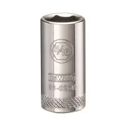 DeWALT DWMT86026OSP Hand Socket, 5/16 in Socket, 1/4 in Drive, 6 -Point, Vanadium Steel, Polished Chrome