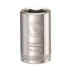 DeWALT DWMT86028OSP Hand Socket, 3/8 in Socket, 1/4 in Drive, 6 -Point, Vanadium Steel, Polished Chrome