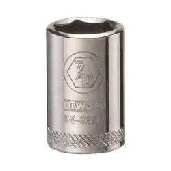 DeWALT DWMT86029OSP Hand Socket, 7/16 in Socket, 1/4 in Drive, 6 -Point, Vanadium Steel, Polished Chrome