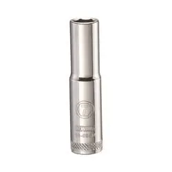 DeWALT DWMT86095OSP Drive Socket, 7 mm Socket, 1/4 in Drive, 6 -Point, Steel, Polished Chrome Vanadium