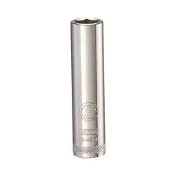 DeWALT DWMT86096OSP Drive Socket, 8 mm Socket, 1/4 in Drive, 6 -Point, Steel, Polished Chrome Vanadium