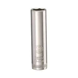 DeWALT DWMT86097OSP Drive Socket, 9 mm Socket, 1/4 in Drive, 6 -Point, Steel, Polished Chrome Vanadium