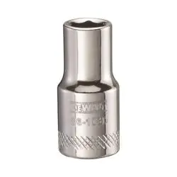 DeWALT DWMT86103OSP Hand Socket, 6 mm Socket, 1/4 in Drive, 6 -Point, Vanadium Steel, Polished Chrome