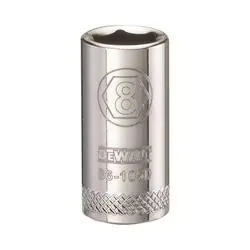 DeWALT DWMT86105OSP Hand Socket, 8 mm Socket, 1/4 in Drive, 6 -Point, Vanadium Steel, Polished Chrome