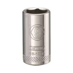 DeWALT DWMT86106OSP Hand Socket, 9 mm Socket, 1/4 in Drive, 6 -Point, Vanadium Steel, Polished Chrome