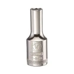 DeWALT DWMT70840OSP Drive Socket, 1/4 in Socket, 3/8 in Drive, 6 -Point, Vanadium Steel, Polished Chrome
