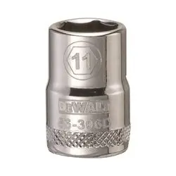 DeWALT DWMT86306OSP Hand Socket, 11 mm Socket, 3/8 in Drive, 6 -Point, Vanadium Steel, Polished Chrome