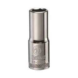 DeWALT DWMT86322OSP Drive Socket, 10 mm Socket, 3/8 in Drive, 6 -Point, Vanadium Steel, Polished Chrome